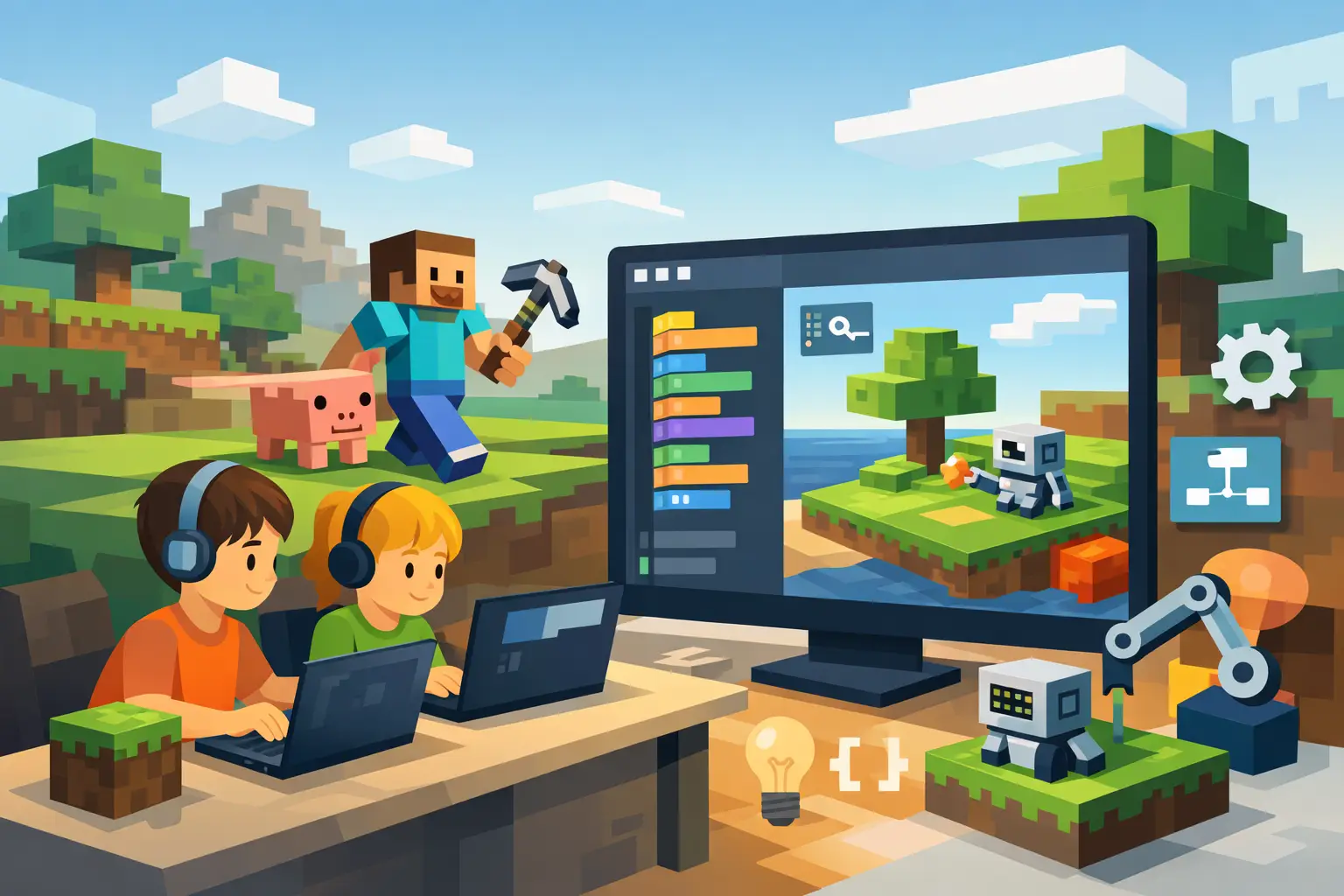 Minecraft навчання програмуванню для дітей